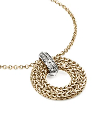 John Hardy 14k Yellow Gold Diamond Pendant Necklace In Gold