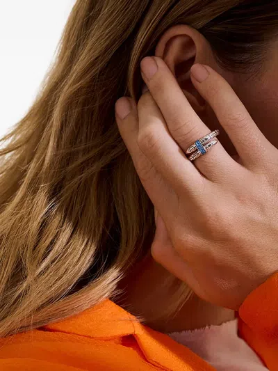 John Hardy Sterling Silver Spear Blue Sapphire Coil Ring In Silver