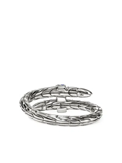 John Hardy Sterling Silver Spear Blue Sapphire Coil Ring In Silver