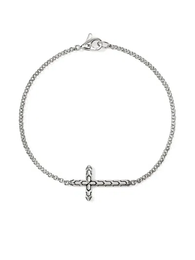 John Hardy Sterling Silver Cross-embellishment Bracelet In Metallic