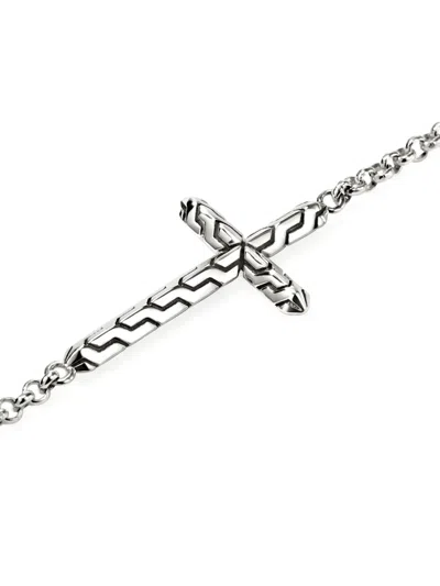 John Hardy Sterling Silver Cross-embellishment Bracelet In Metallic