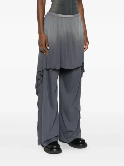 LOGO细节荷叶边长裤