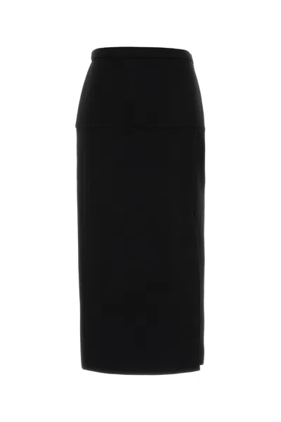 Valentino Garavani Black Wool Skirt In Black