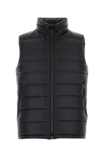 Herno Black Nylon Sleeveless Reversible Down Jacket In Black