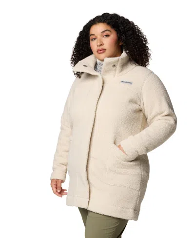 Columbia Plus Size Active Panorama Stand-collar Long Jacket In Gray