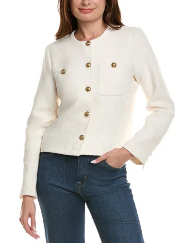 Fate Button Cardigan In White