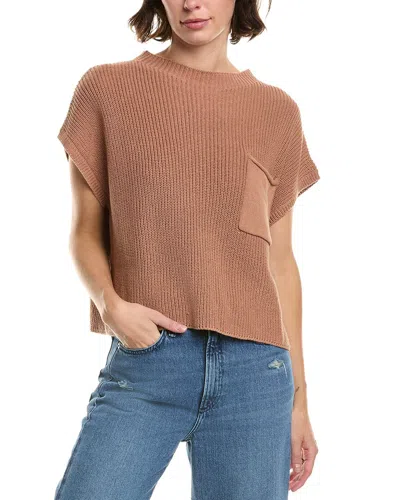 Elan Short Dolman Sleeve Sweater In Brown