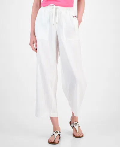Tommy Hilfiger Women's Drawstring-waist Pull-on Pants In White