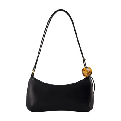 Jacquemus Le Bisou Perle Smooth Leather Bag In Black