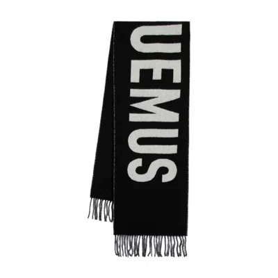 Jacquemus Women Scarf With Embroidered Logo In Black