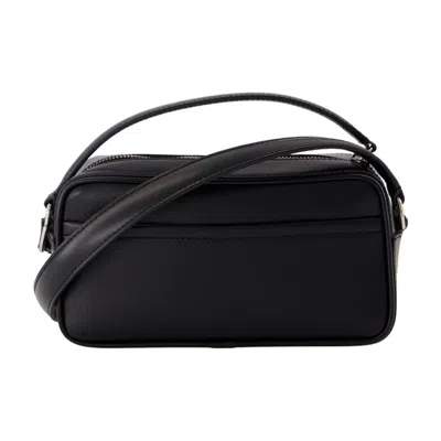 Jacquemus Le Baneto Black Handbag With Logo Lettering On The Front In Leather Man In Black