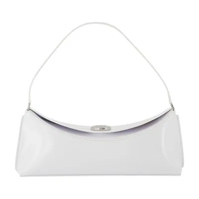 Jacquemus Le Calisso White Shoulder Bag With Engraved Snap Button In Leather Woman In White