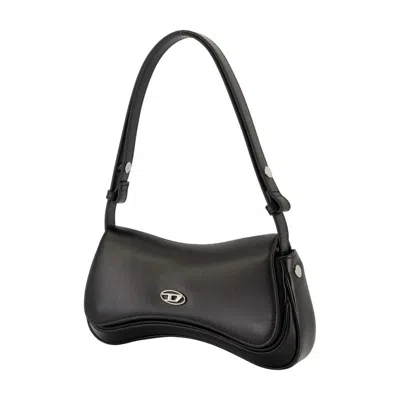 Diesel Black Leather Play Clutch In Black