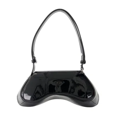 Diesel Play-crossbody Bag In Semi Gloss Leather In Black