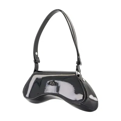 Diesel Play-crossbody Bag In Semi Gloss Leather In Black