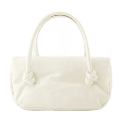 Jil Sander Calfskin Leather Knot Sm Shoulder Bag In White