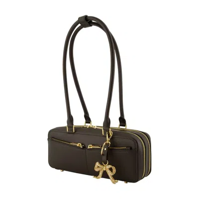 Self-portrait Rectangular Shoulder Bag With Double Handle In Brown