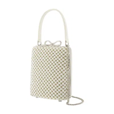 Self-portrait Pearl Embellished Mini Bag In White