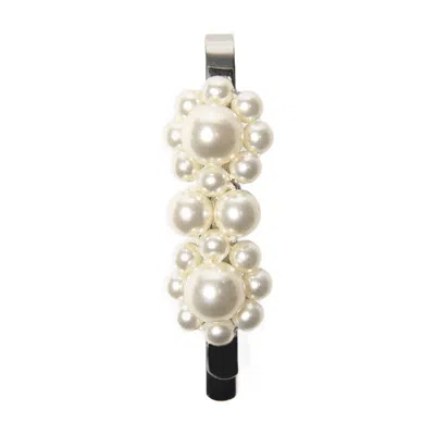 Simone Rocha Mini Flower Hair Clips In White
