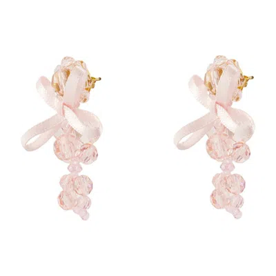 Simone Rocha Petite Bow Earrings In Pink