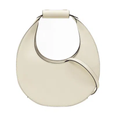 Staud Crescent-shaped Cream Leather Mini Moon Bag In White