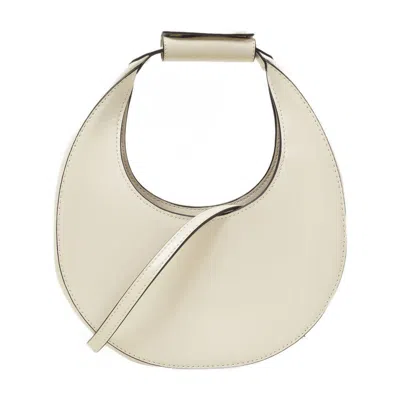 Staud Crescent-shaped Cream Leather Mini Moon Bag In White