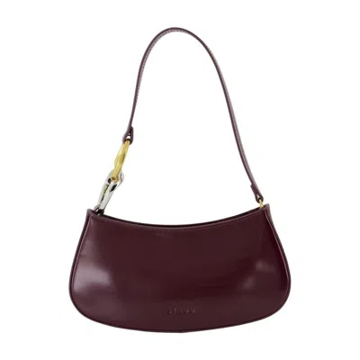 Staud Ollie Shoulder Bag With Curved Handle In Red
