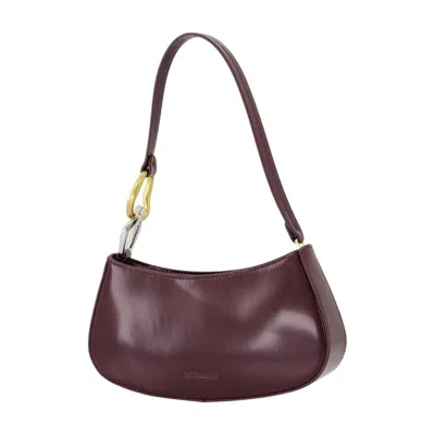 Staud Ollie Shoulder Bag With Curved Handle In Red