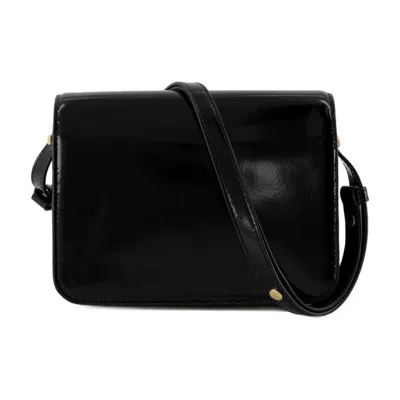 Tory Burch Robinson Convertible Patent Shoulder Bag In Black