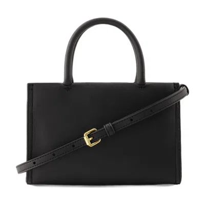 Tory Burch Handbag With Embossed Logo On The Front In Black