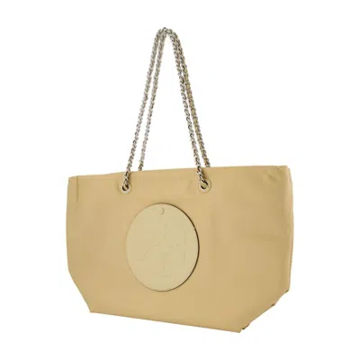 Tory Burch Ella Chain Zip Shopper Bag In Nude