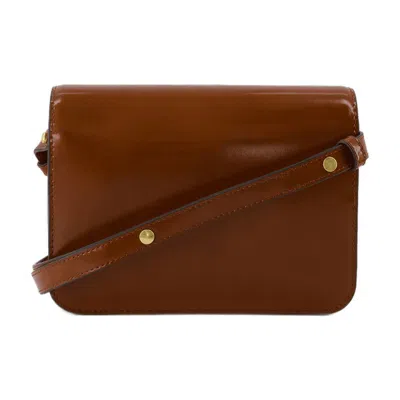 Tory Burch Robinson Spazzolato Leather Convertible Shoulder Bag In Dark Sienna