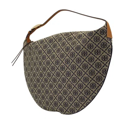 Tory Burch Embroidered Canvas Shopping Bag In Blue