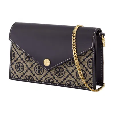 Tory Burch T-monogram Envelope Wallet On Chain In Blue