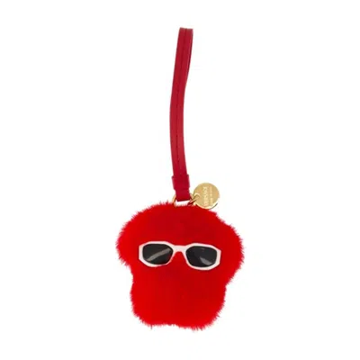 Versace Medusa Fluffy Bag Charm In Red