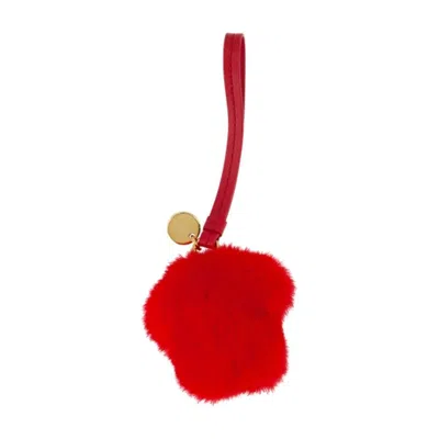 Versace Medusa Fluffy Bag Charm In Red