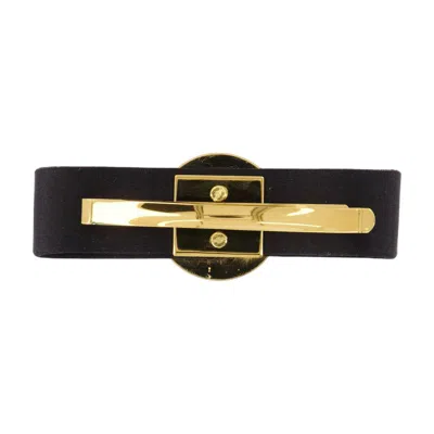 Versace Medusa-plaque Decorative-stitch Hairpin In Black