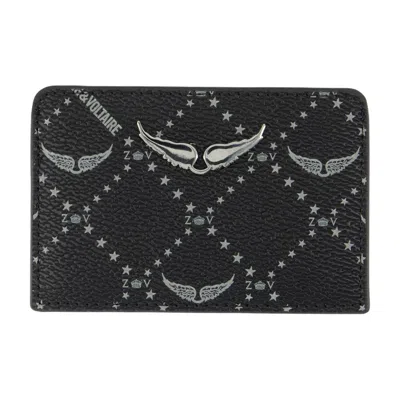 Zadig & Voltaire Pass Monogram Cardholder In Black