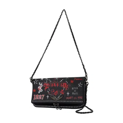 Zadig & Voltaire Chain Strap Flap Shoulder Bag In Black