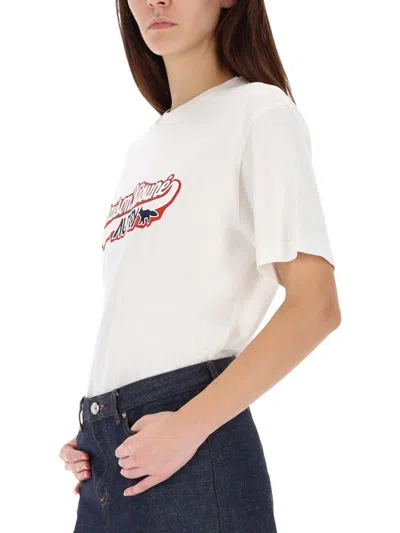 Autry X Maison Kitsune Logo T-shirt In White