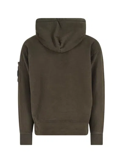 C.p. Company Hooded Long Sleeve Sweatshirt With Arm Pocket In Brown