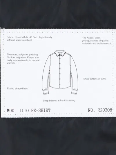 Aspesi Solid Grey Casual Shirt With Traditional Collar And Button-down Front In Blue