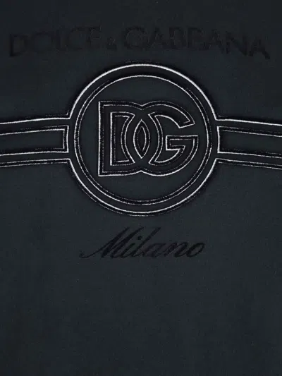 Dolce & Gabbana Sweatshirt With Embroidery In Blue