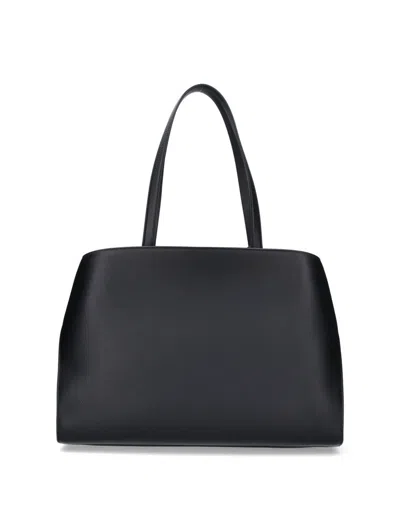 Ferragamo Hug Top-zip Leather Shoulder Bag In Black