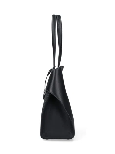 Ferragamo Hug Top-zip Leather Shoulder Bag In Black