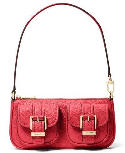 Michael Kors Michael  Zoe Small Leather Convertible Shoulder Bag In Red