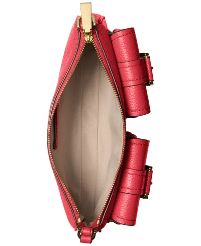 Michael Kors Michael  Zoe Small Leather Convertible Shoulder Bag In Red