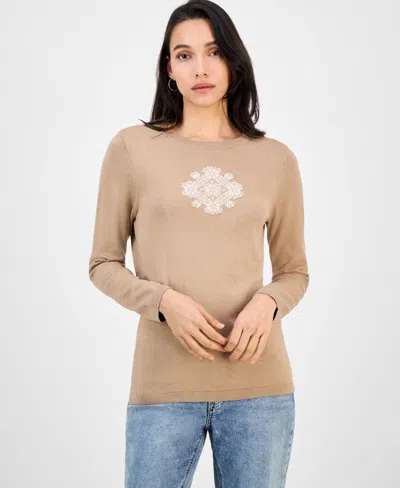 Nautica Jeans Women's Cotton Snowflake Sweater