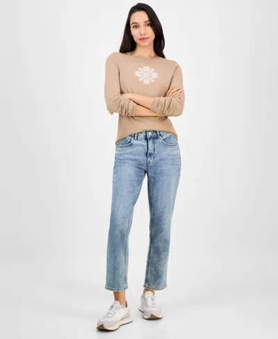 Nautica Jeans Women's Cotton Snowflake Sweater