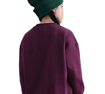 Nike Girls   Club Fleece Oversized Crew Lbr In Burgundy